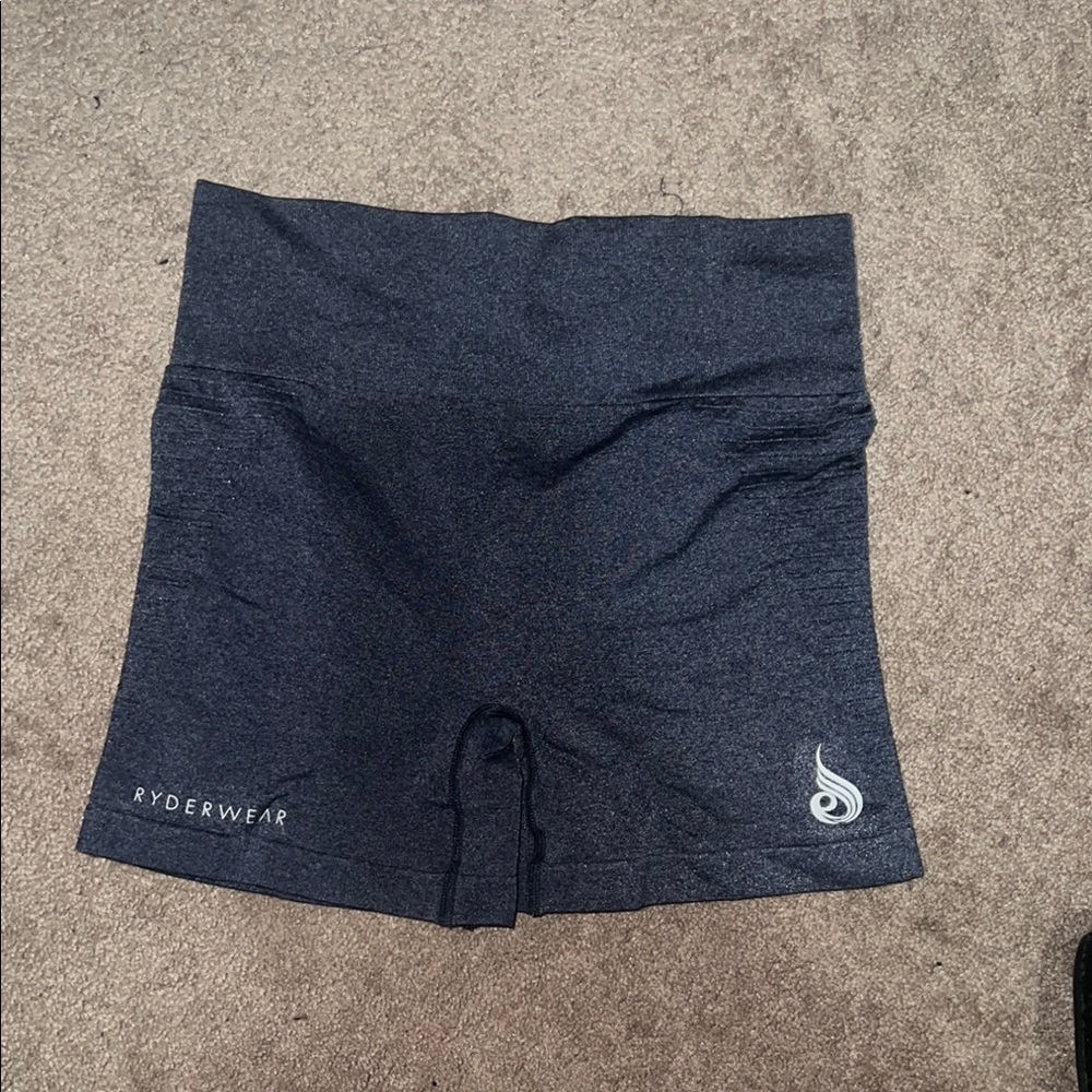 Ryderwear Blue Athletic Shorts High Waist Moisture-Wicking